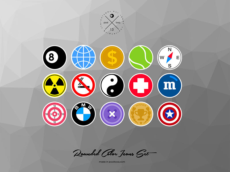 rounded icons set